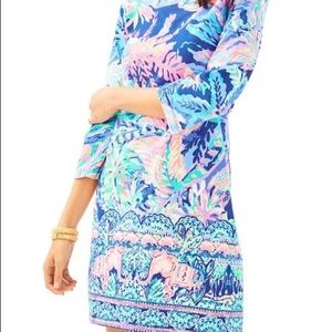 lilly pulitzer bay dress safari multi sunset large